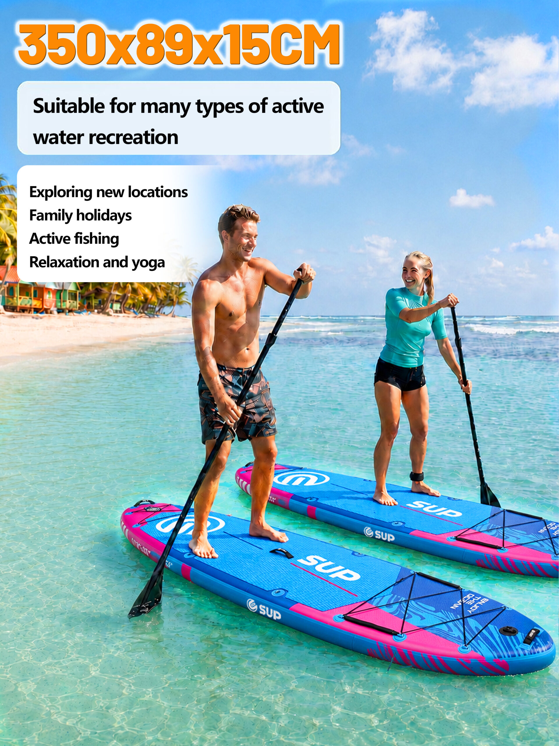 STAND UN PADDLE 11'6" x 35"DAZZLING BLUE - Imagen 3